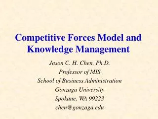 Competitive Forces Model and Knowledge Management
