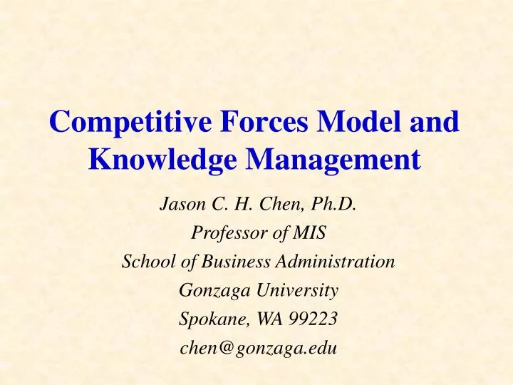 competitive forces model and knowledge management