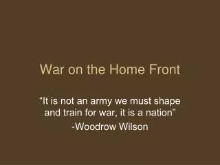 War on the Home Front