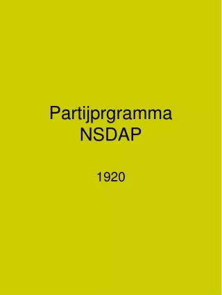partijprgramma nsdap