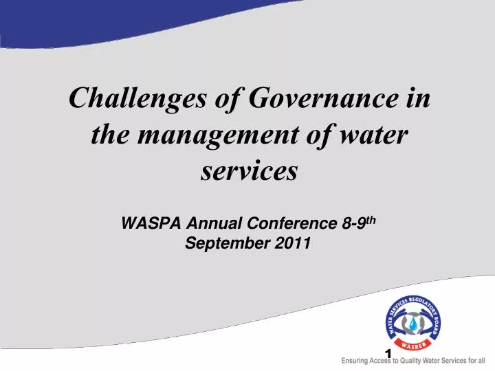 challenges of governance in the management of water services