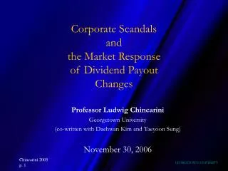 Corporate Scandals and the Market Response of Dividend Payout Changes