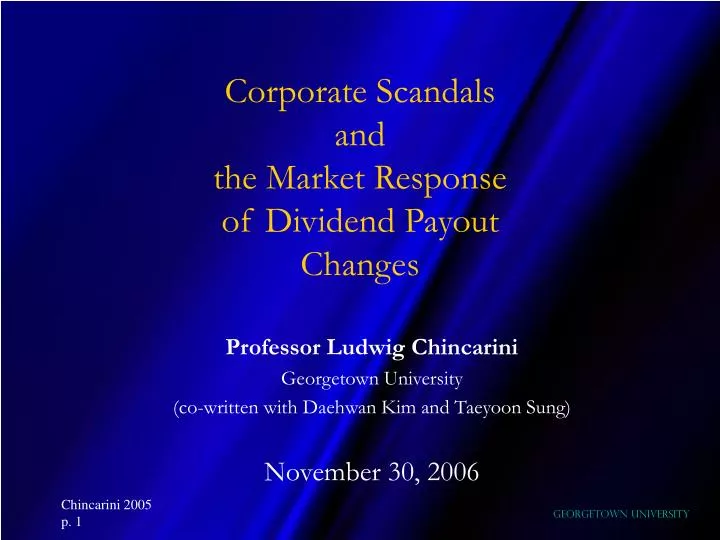 corporate scandals and the market response of dividend payout changes