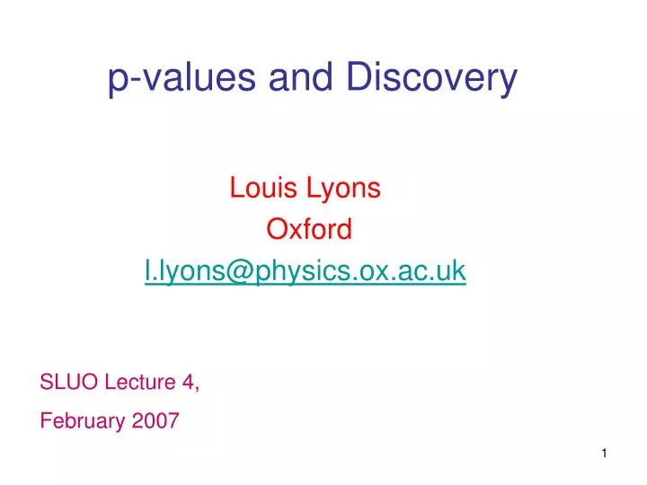 p values and discovery