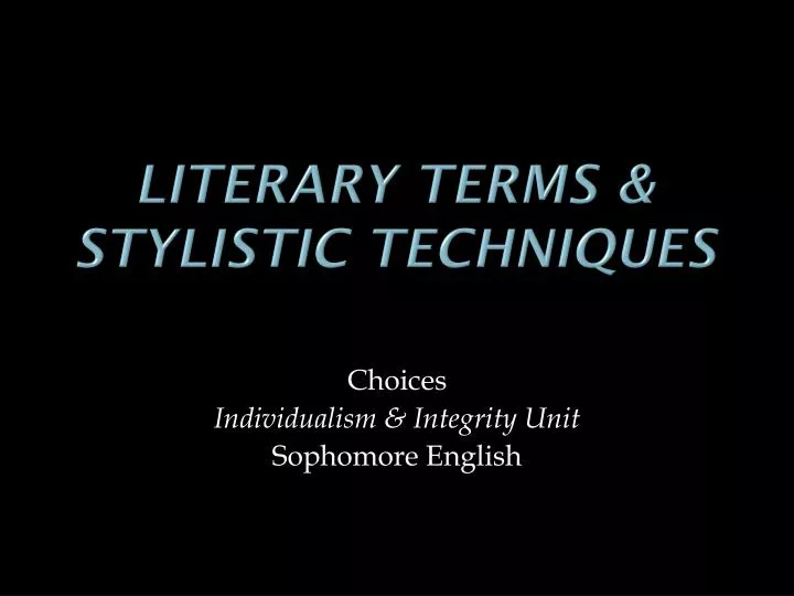 literary terms stylistic techniques