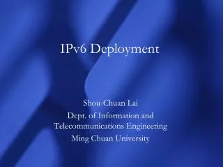 ipv6 deployment