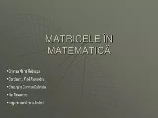 matricele n matematic