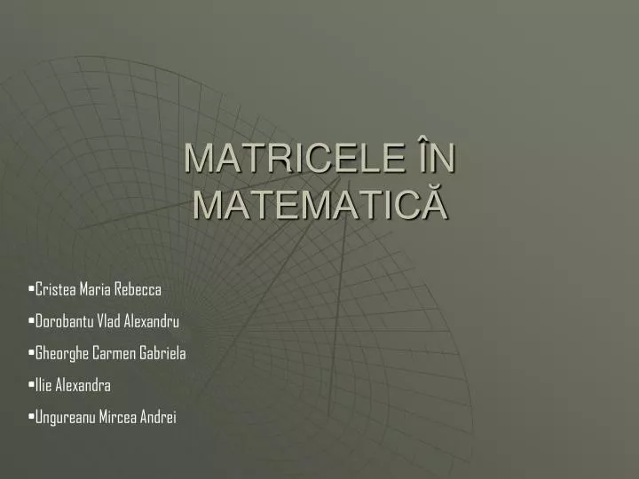 matricele n matematic