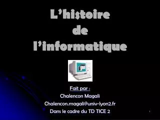l histoire de l informatique