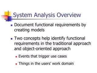 System Analysis Overview