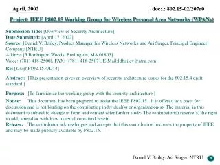 Project: IEEE P802.15 Working Group for Wireless Personal Area Networks (WPANs)