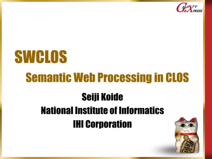swclos semantic web processing in clos