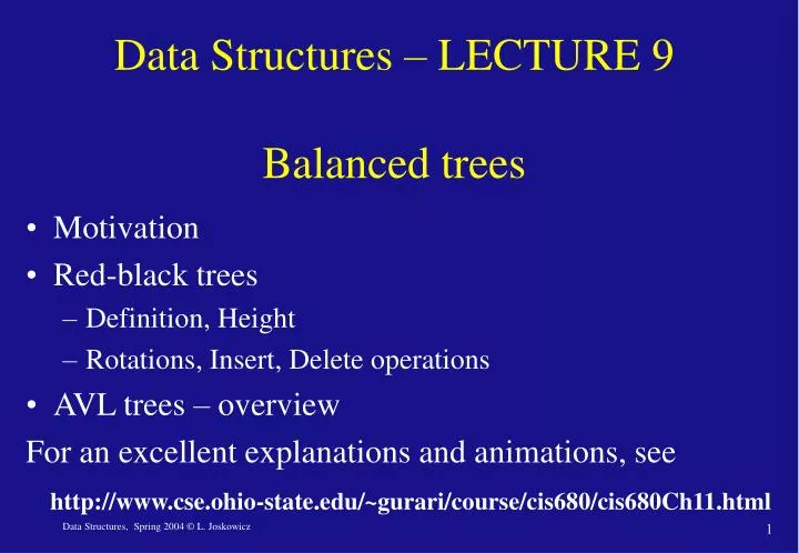 data structures lecture 9 balanced trees