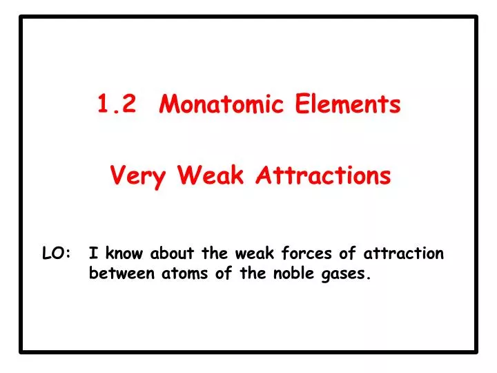 1 2 monatomic elements
