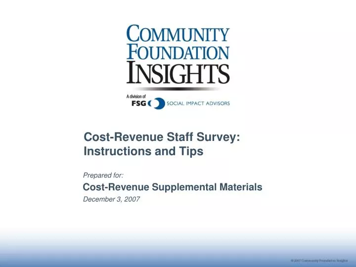 cost revenue staff survey instructions and tips