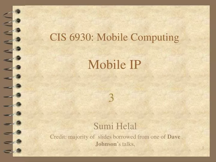 cis 6930 mobile computing mobile ip