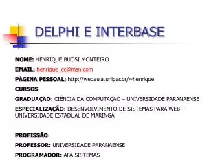 delphi e interbase