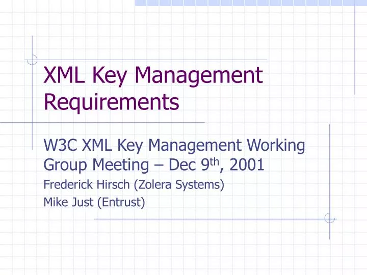 xml key management requirements