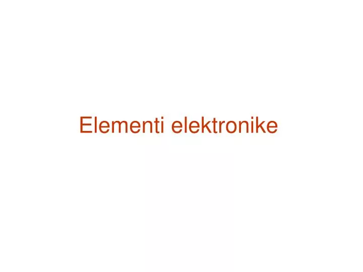 elementi elektronike