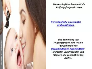 Freiverkäufliche Arzneimittel Prüfungsfragen