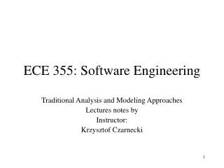 ECE 355: Software Engineering