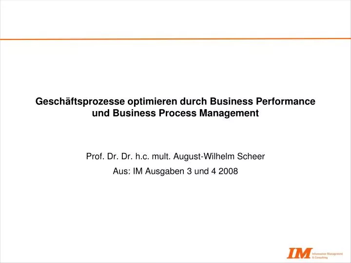 gesch ftsprozesse optimieren durch business performance und business process management