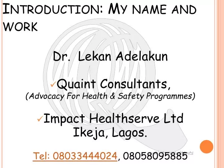 introduction my name and work