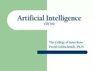 artificial intelligence cis 342