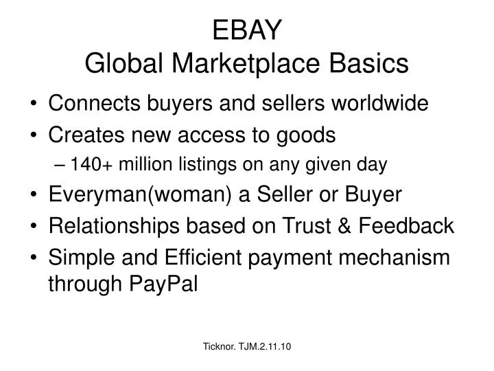 ebay global marketplace basics