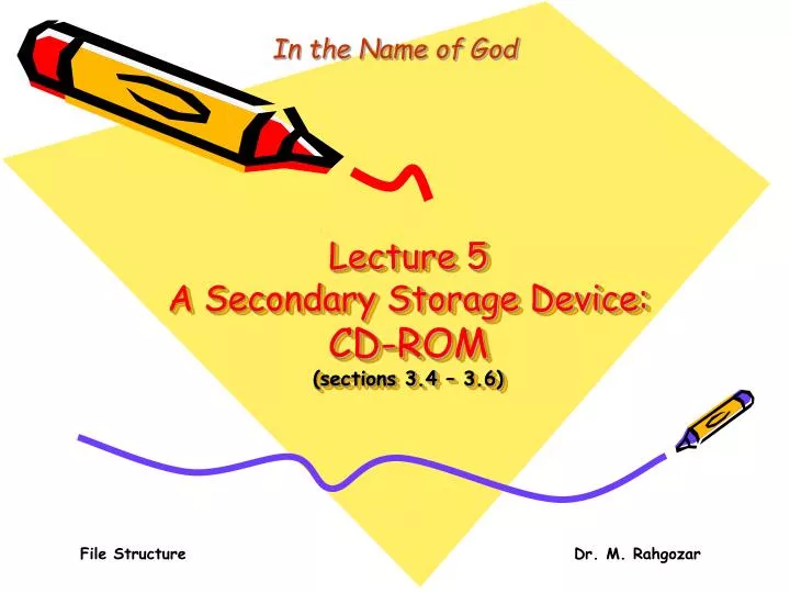 lecture 5 a secondary storage device cd rom sections 3 4 3 6