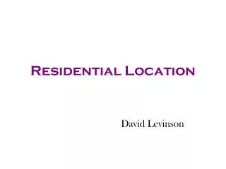 Residential Location