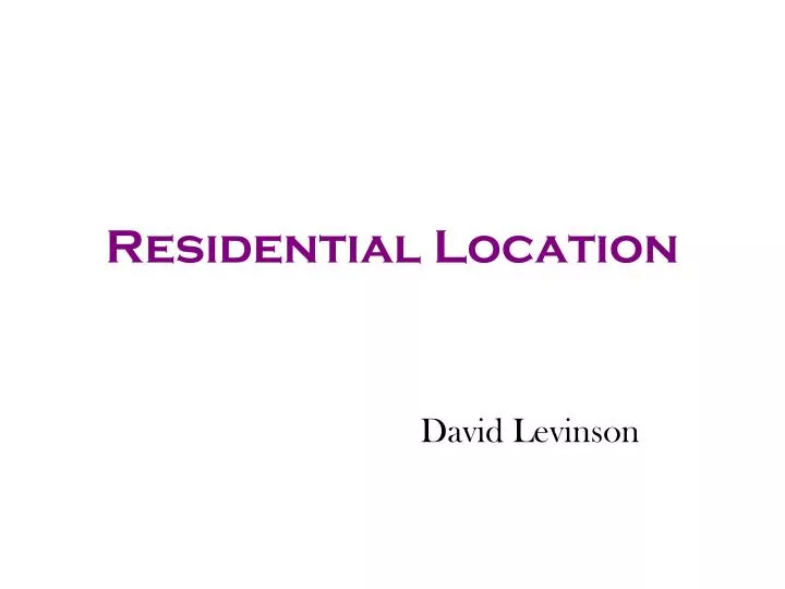 residential location