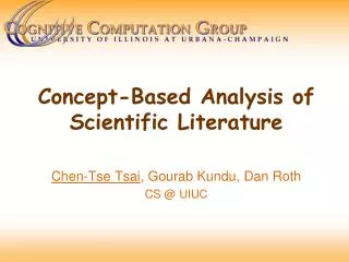 Concept-Based Analysis of Scientific Literature