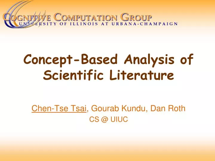 concept based analysis of scientific literature
