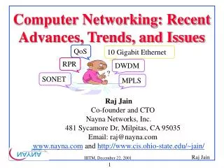 Computer Networking: Recent Advances, Trends, and Issues