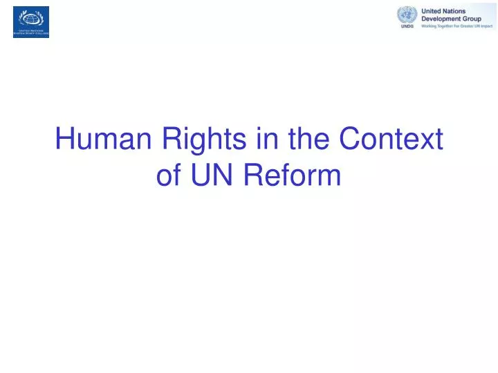 human rights in the context of un reform