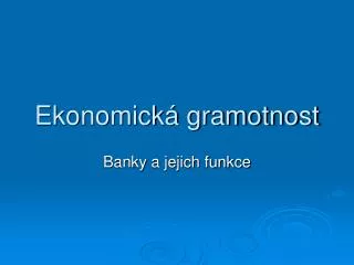 ekonomick gramotnost