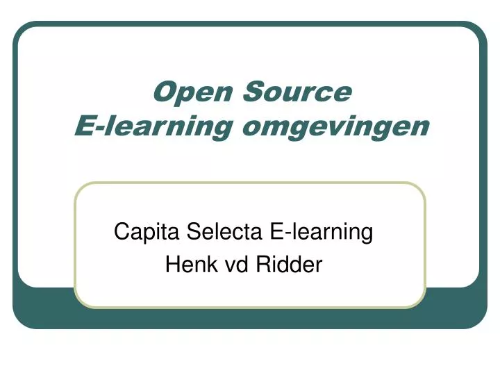 open source e learning omgevingen