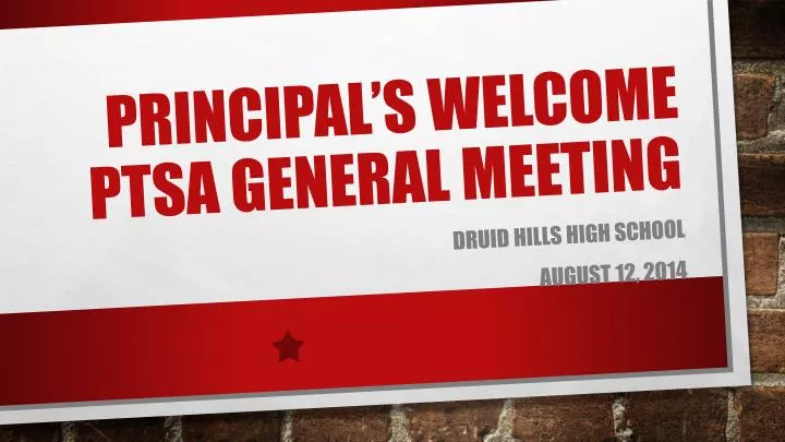 principal s welcome ptsa general meeting