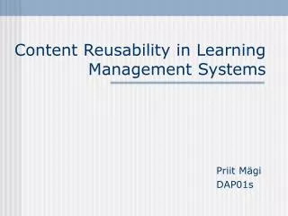 Content Reusability in Learning Management Systems