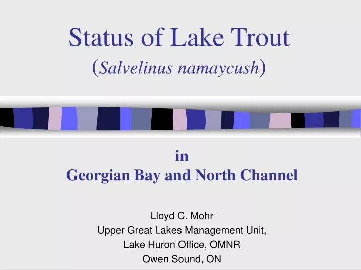status of lake trout salvelinus namaycush