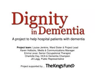 A project to help hospital patients with dementia