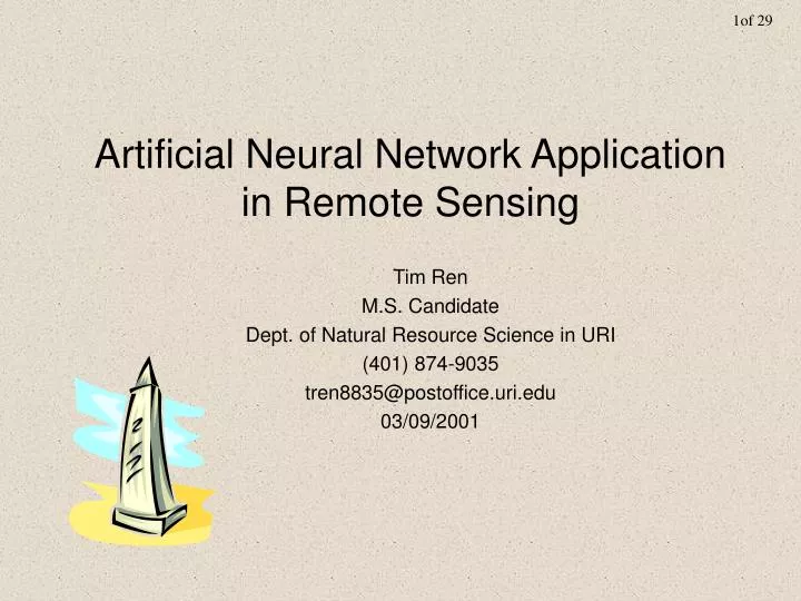artificial neural network application in remote sensing