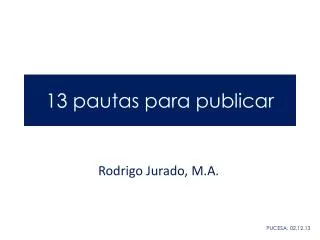 13 pautas para publicar