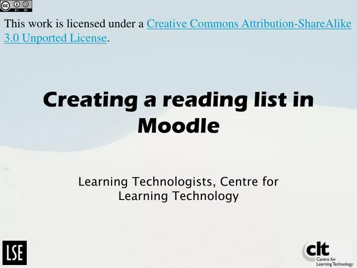creating a reading list in moodle