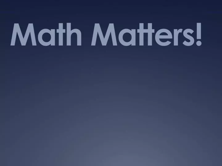 math matters