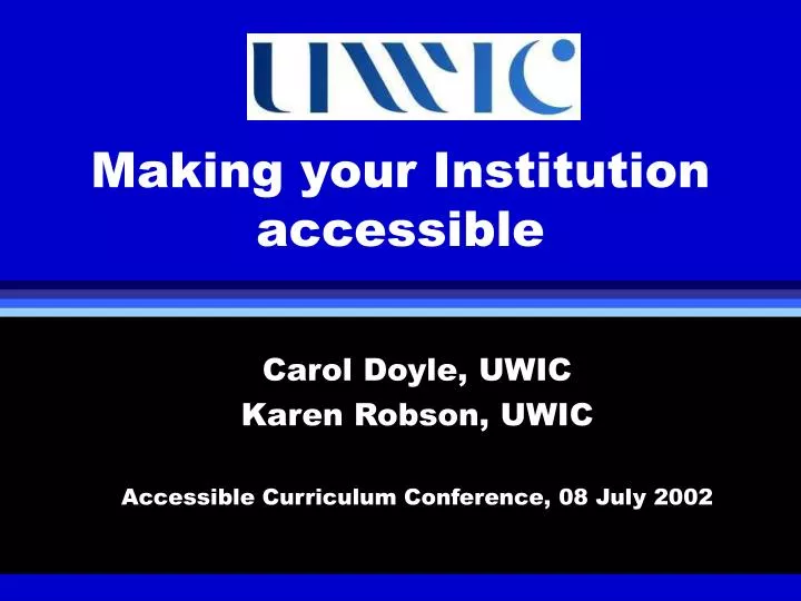making your institution accessible