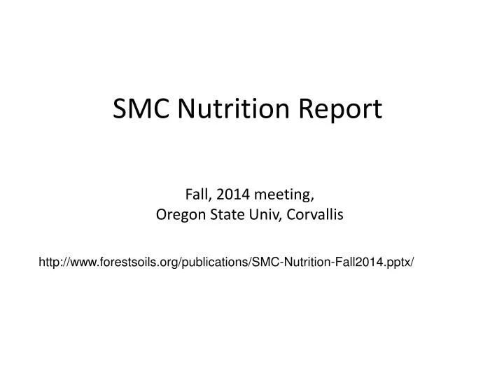 smc nutrition report