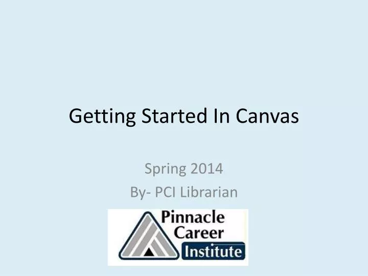 getting started in canvas