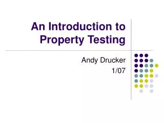 An Introduction to Property Testing
